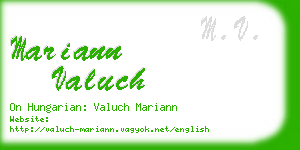 mariann valuch business card